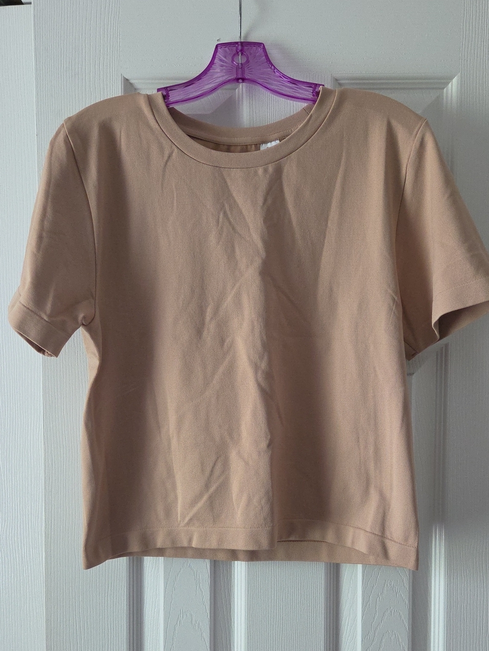 Beige Nude Women's Crop Baby Tee Size XXL By A New Day